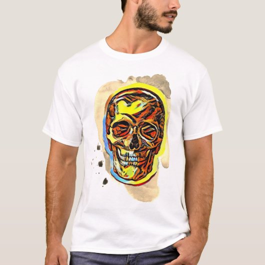 Colorful NFT like Digital Skull Tekening T-shirt (Voorkant)