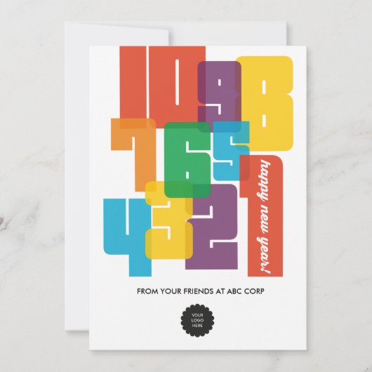 Colorful Nieuwjaar Feestdagenkaart (Voorkant)