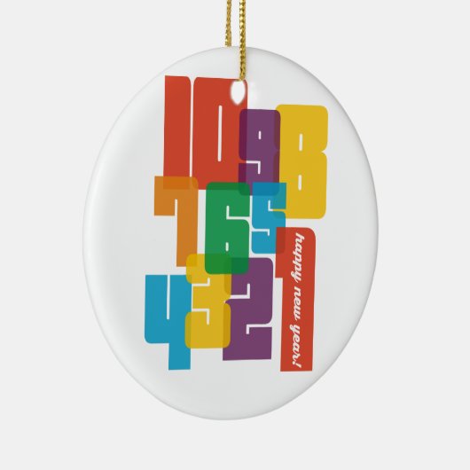 Colorful Nieuwjaar Keramisch Ornament (Rechts)