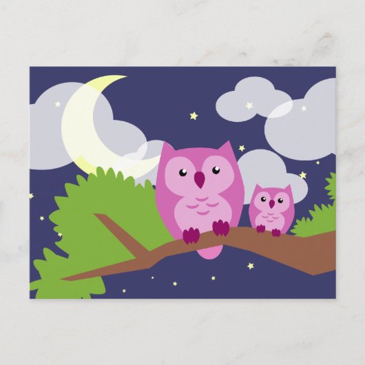 Colorful Night Owl Briefkaart (Voorkant)