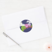 Colorful Night Owl Ronde Sticker (Envelop)
