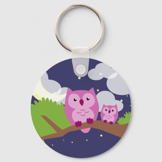 Colorful Night Owl Sleutelhanger (Voorkant)