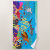 Colorful Ningaloo Reef Marine Life Strandlaken (Voorkant)