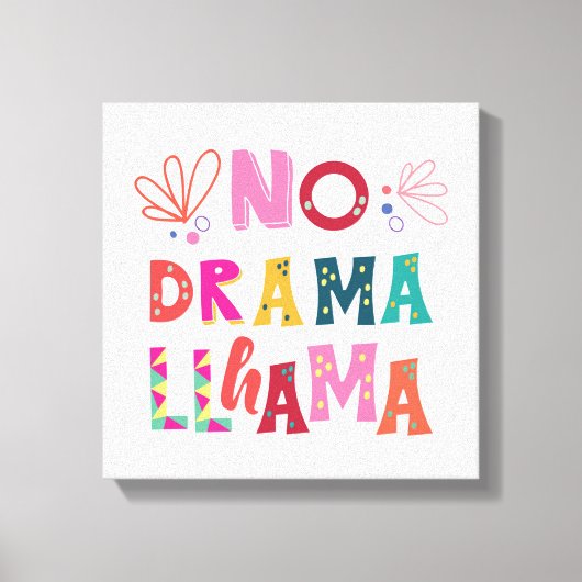 Colorful No Drama Llama Canvas Afdruk (Voorkant)