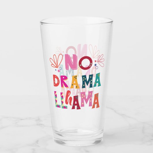 Colorful No Drama Llama Glas (Voorkant)