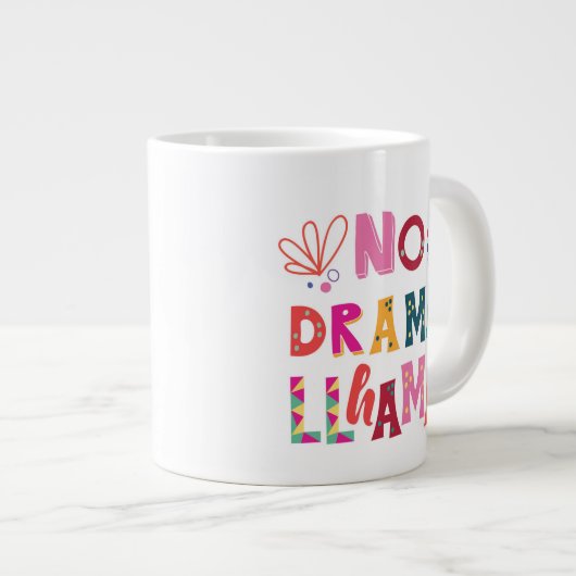 Colorful No Drama Llama Grote Koffiekop (Voorkant rechts)