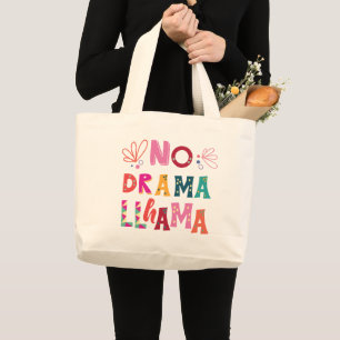 Colorful No Drama Llama Grote Tote Bag