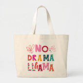 Colorful No Drama Llama Grote Tote Bag (Voorkant)