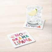 Colorful No Drama Llama Kartonnen Onderzetters (Insitu)