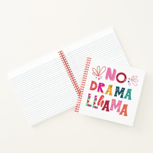 Colorful No Drama Llama Notitieboek (Binnen)