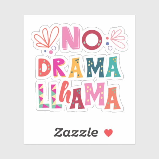 Colorful No Drama Llama Sticker (Vel)