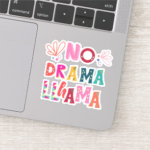Colorful No Drama Llama Sticker