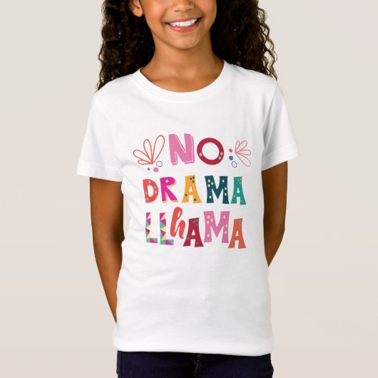 Colorful No Drama Llama T-shirt (Voorkant)