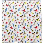 Colorful North American Birds Pattern Douchegordijn (Voorkant)