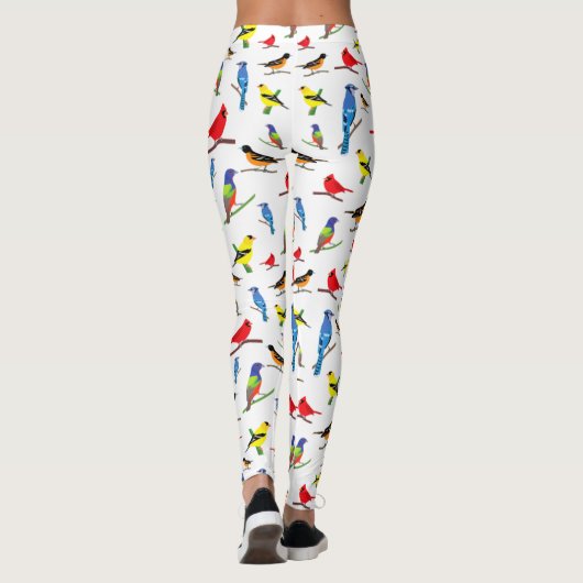 Colorful North American Birds Pattern Leggings (Achterkant)