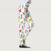 Colorful North American Birds Pattern Leggings (Rechts)