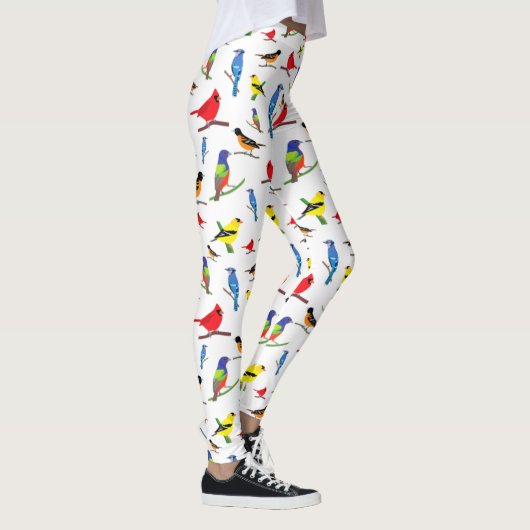 Colorful North American Birds Pattern Leggings (Rechts)