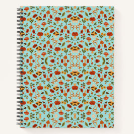 Colorful notebook with a detailed floral pattern notitieboek