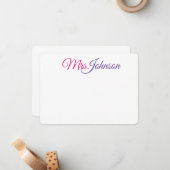 Colorful Notecards voor Zaken of Persoonlijk Notitiekaartje (Voorkant / Achterkant in situ)