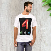 Colorful Number Vier Mannen T-shirt