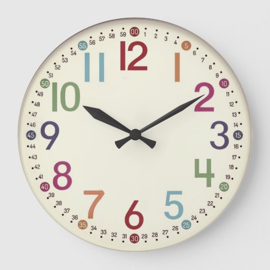 Colorful Numbered Round Acrylic Wall Clock Grote Klok (Voorkant)