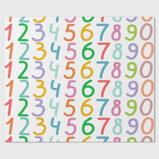 Colorful Numbers Pattern Cadeaupapier (Vlak)