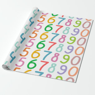 Colorful Numbers Pattern Cadeaupapier