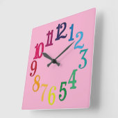 Colorful Numbers Vierkante Klok (Hoek)