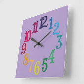 Colorful Numbers Vierkante Klok (Hoek)