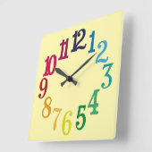 Colorful Numbers Vierkante Klok (Hoek)