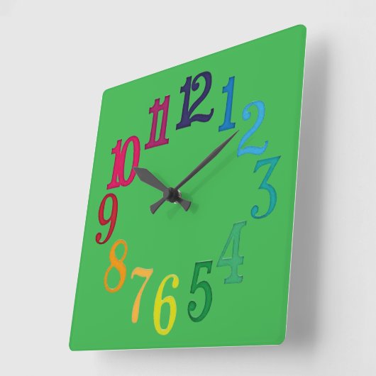 Colorful Numbers Vierkante Klok (Hoek)