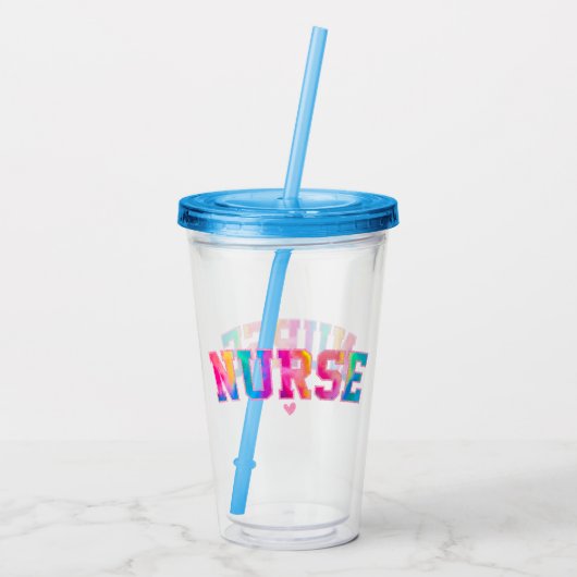 Colorful Nurse Acryl Drinkbeker (Achterkant)