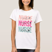 Colorful Nurse Care Inspire Heal T-shirt (Voorkant)
