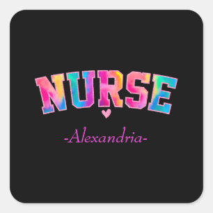 Colorful Nurse Vierkante Sticker