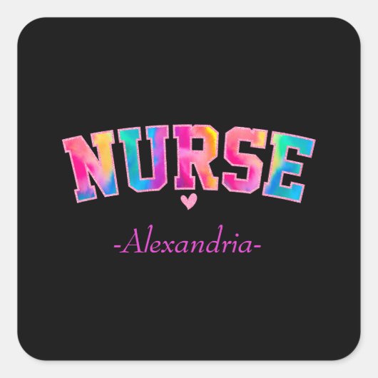 Colorful Nurse Vierkante Sticker (Voorkant)