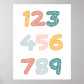 Colorful Nursery Cute Numbers Poster (Voorkant)