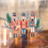 Colorful nutcracker met evergreens raamsticker (Vel 2)