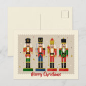 Colorful Nutcracker Soldiers Merry Christmas Feestdagenkaart (Voorkant / Achterkant)