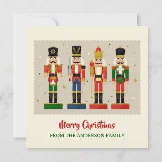 Colorful Nutcracker Soldiers Merry Christmas Feestdagenkaart