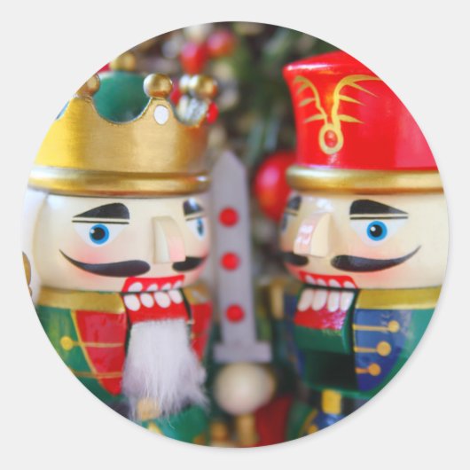 Colorful nutcrackers envelop verzegeling ronde sticker (Voorkant)