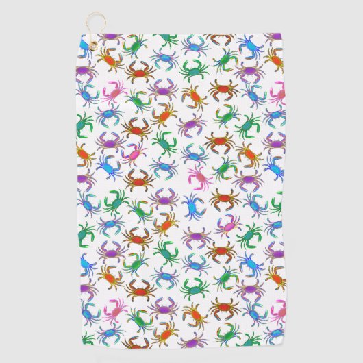 Colorful Ocean Crab Golf Towel Golfhanddoek (Voorkant)