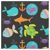 Colorful Ocean Fabric Stof (Close Up)