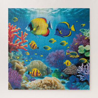 Colorful Ocean Fish Jigzaag Puzzle Legpuzzel