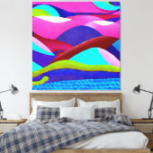 Colorful Ocean Hills Canvas Afdruk (Insitu (Slaapkamer))