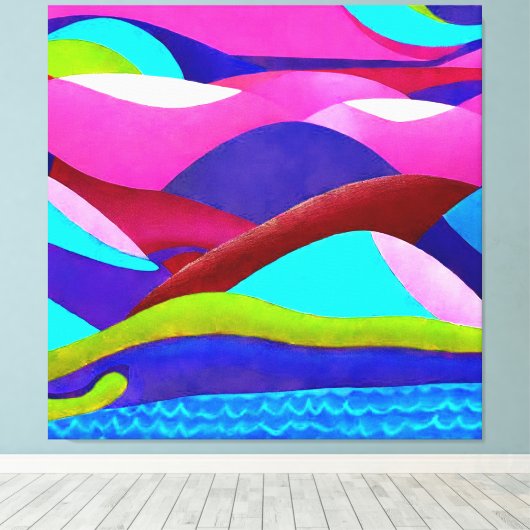 Colorful Ocean Hills Canvas Afdruk (Insitu (Houten vloer))