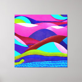 Colorful Ocean Hills Canvas Afdruk