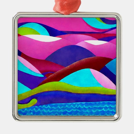 Colorful Ocean Hills Metalen Ornament (Voorkant)