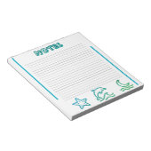 Colorful Ocean Life Lined Notepad Notitieblok (Schuin)