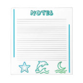 Colorful Ocean Life Lined Notepad Notitieblok (Voorkant)