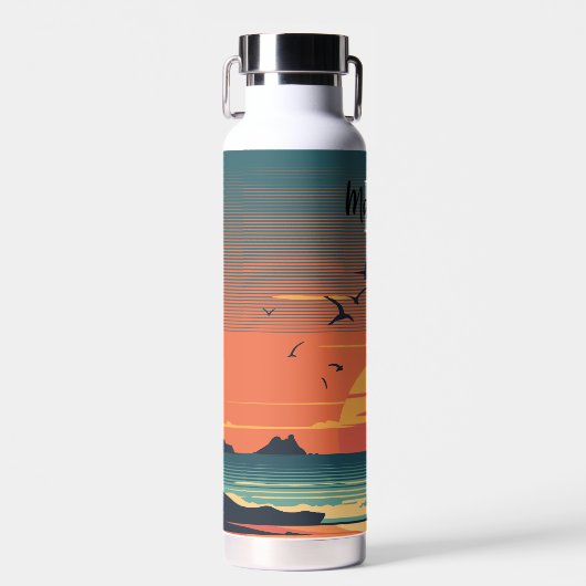 Colorful Ocean Sunset Waterfles (Voorkant)